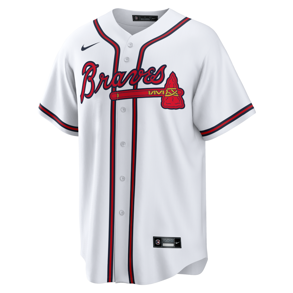 Men's Atlanta Braves Chipper Jones White Home Retired Player Replica Jersey