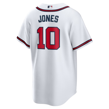 Men's Atlanta Braves Chipper Jones White Home Retired Player Replica Jersey