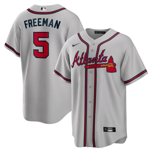 Men's Atlanta Braves Freddie Freeman Gray Road Replica Player Jersey
