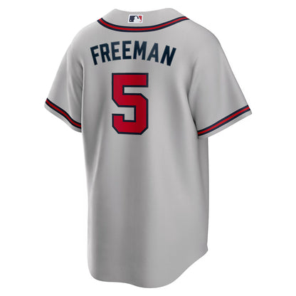 Men's Atlanta Braves Freddie Freeman Gray Road Replica Player Jersey