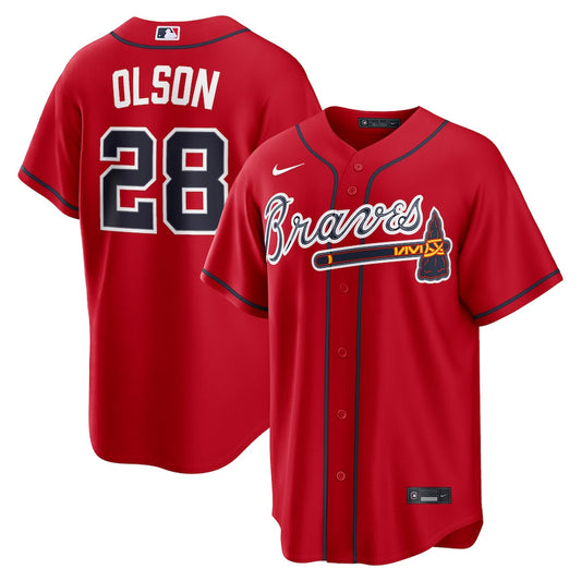 Men's Atlanta Braves Matt Olson Red Alternate Replica Jersey