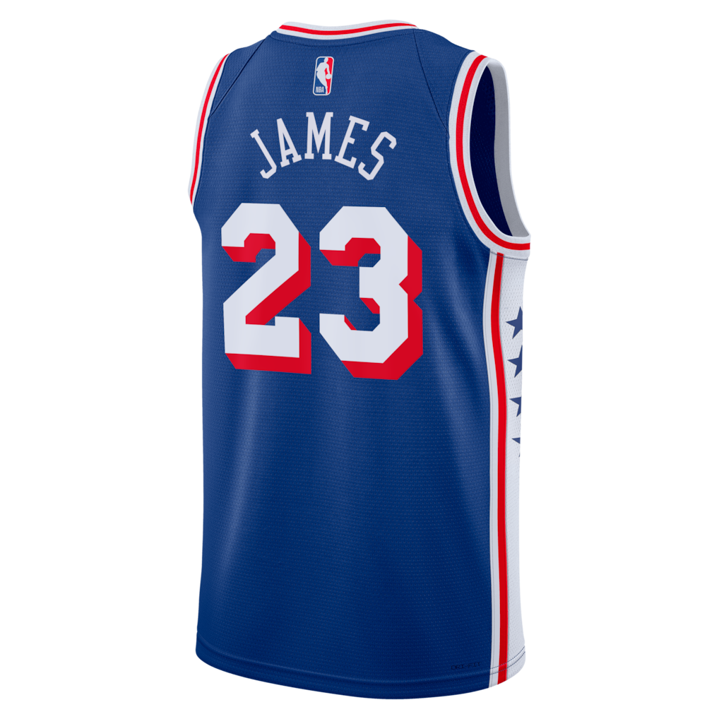 Unisex Philadelphia 76ers LeBron James Royal Swingman Jersey - All Stitched