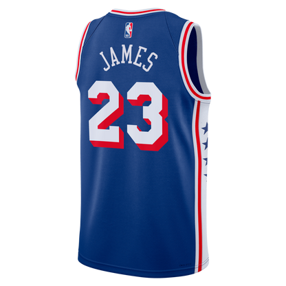 Unisex Philadelphia 76ers LeBron James Royal Swingman Jersey - All Stitched
